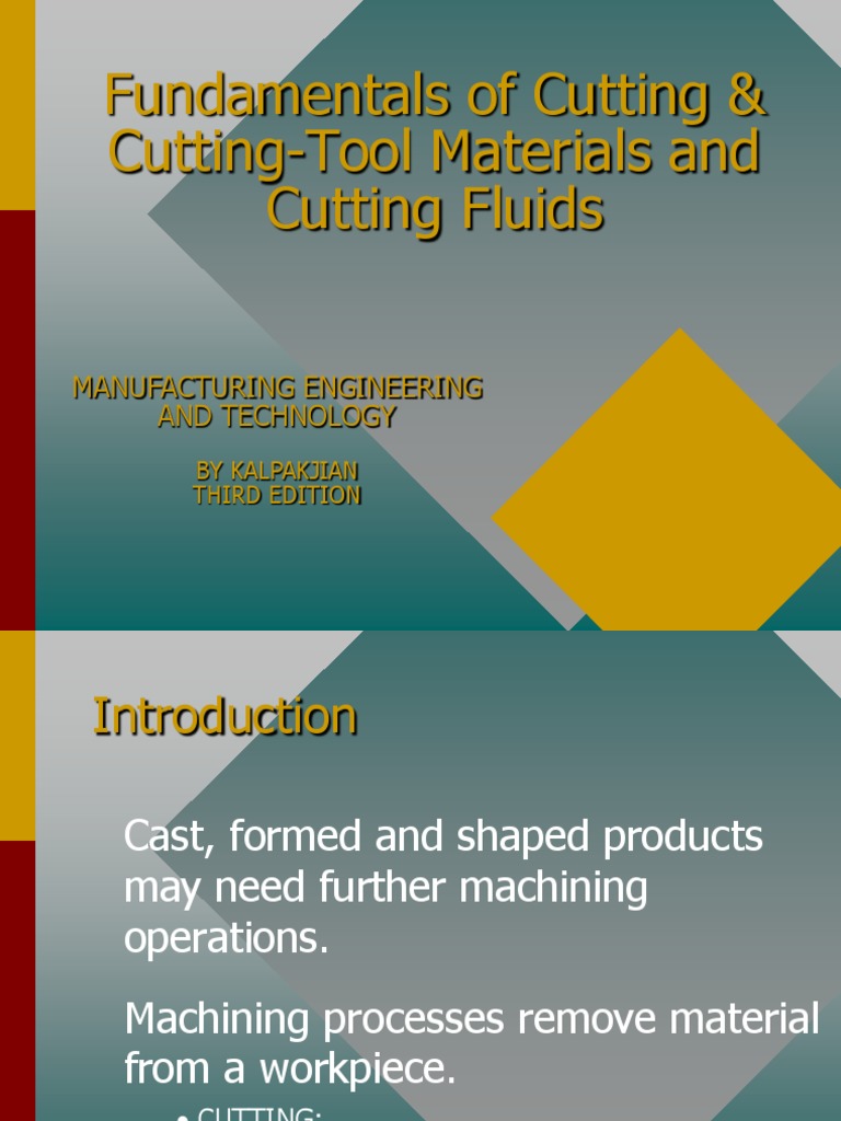 Cutting Tool and Cutting Fluids PDF Machining Wear