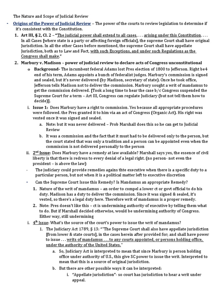 Origins of The Power of Judicial Review | PDF | Commerce Clause ...