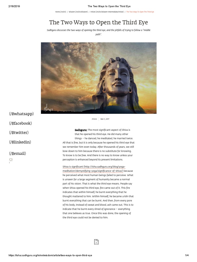 The Two Ways To Open The Third Eye PDF PDF