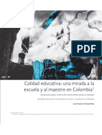 Calidad Educativa Una Mirada A La Escuela y Al Maestro en Colombia