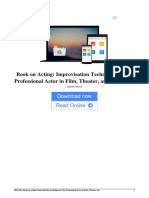 Book On Acting Improvisation Technique For The Professional Actor in Film Theater and Television by Stephen Book 1879505606