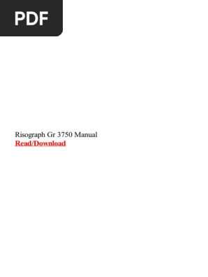 Risograph Gr3750 Service Manual