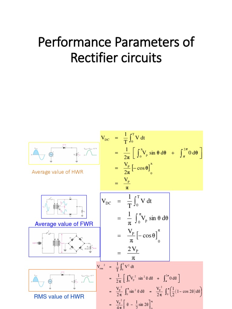 Lect 17 Performance Parameters of Rectifier Circuits PDF