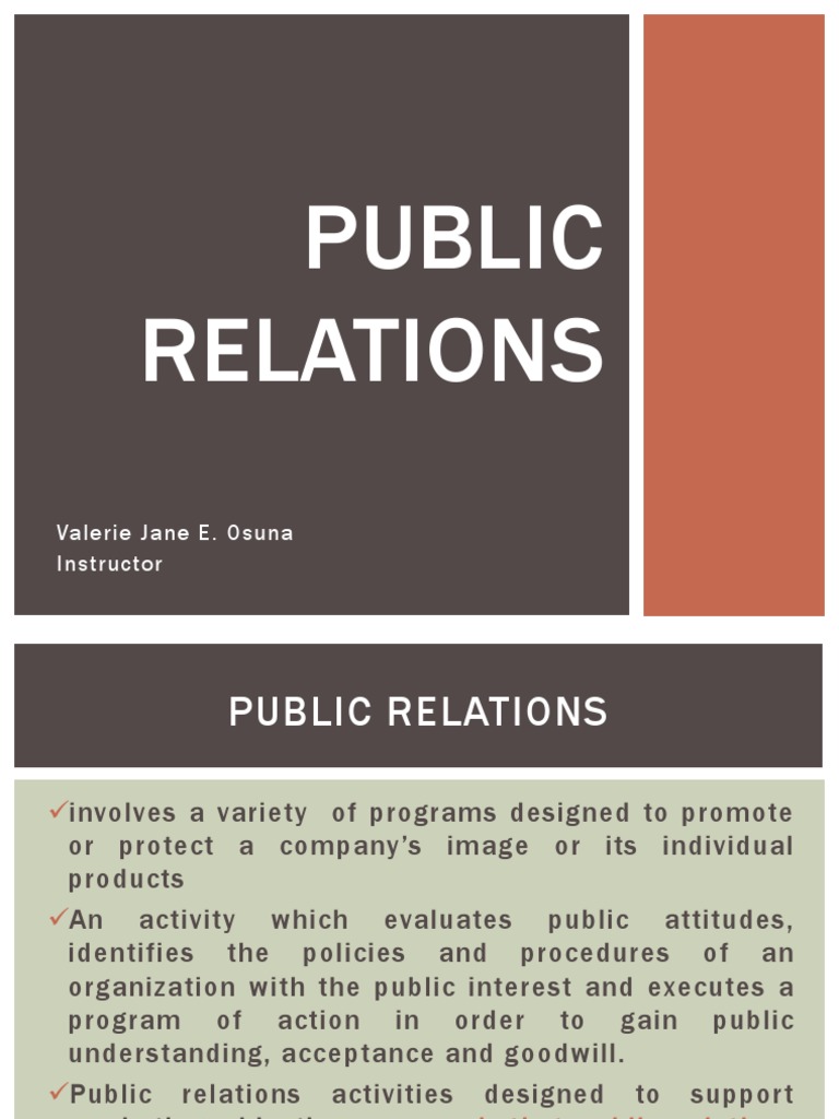 Chapter 4 - Public Relations | PDF | Public Relations | Goal