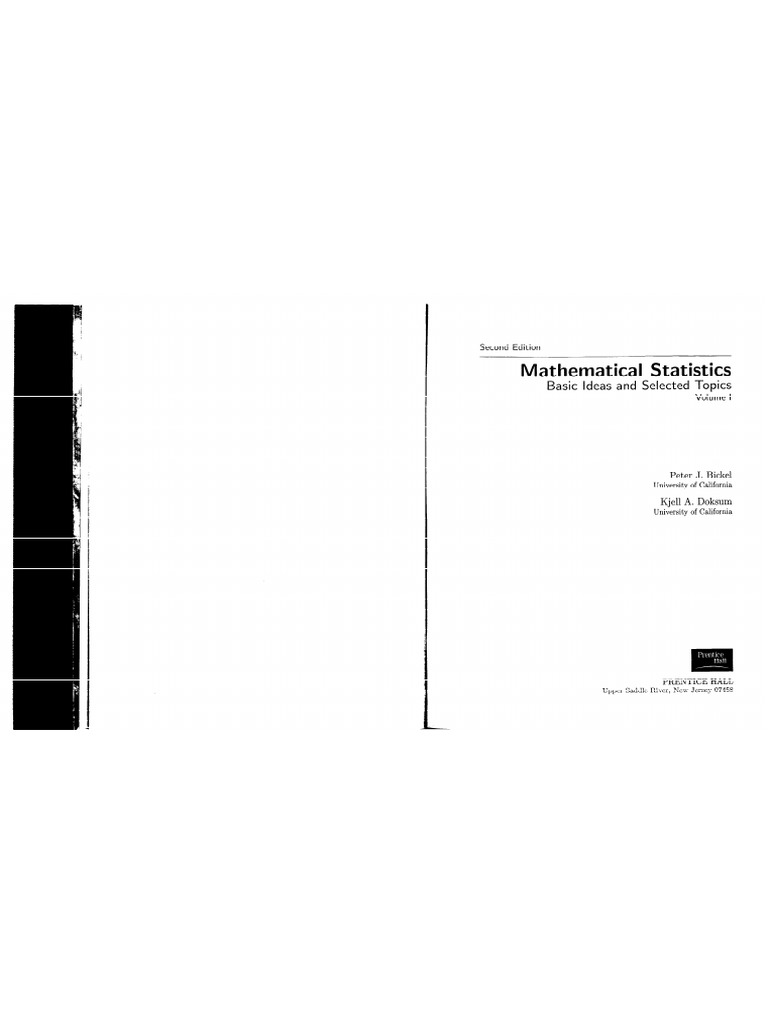 mathematical statistics bickel and doksum solutions