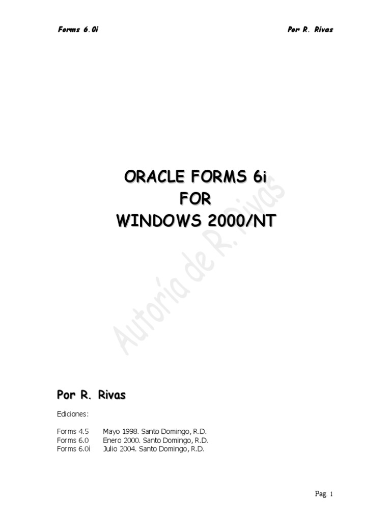 Guía de Oracle Forms 6i | PDF | Objeto (informática) | SQL