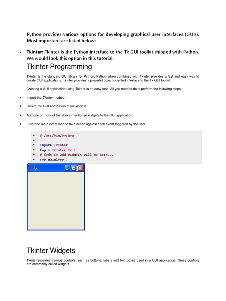 Python Gui | Download Free PDF | Widget (Gui) | Graphical User Interfaces