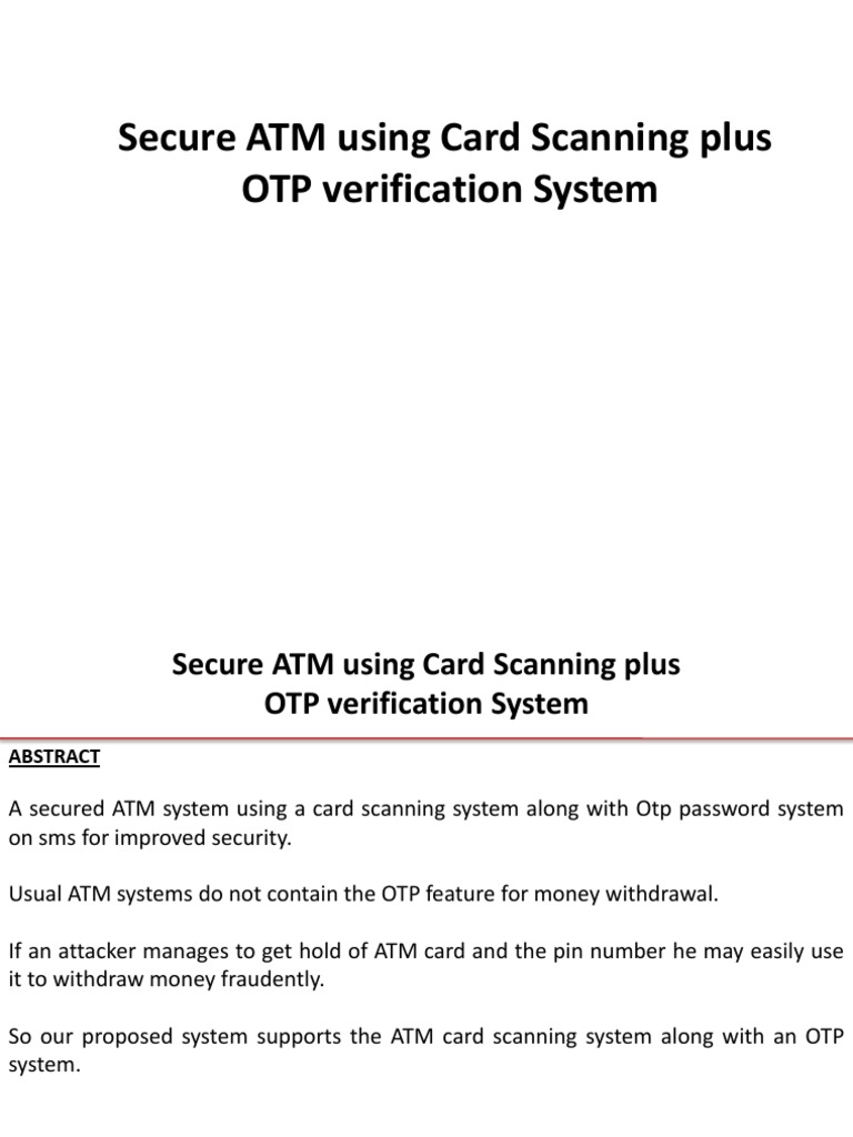 Secure ATM with OTP Verification System | PDF | Automated Teller ...