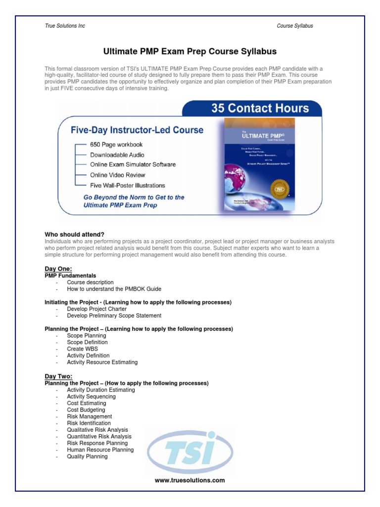 Ultimate PMP Exam Prep Course Syllabus | PDF | Project Management ...