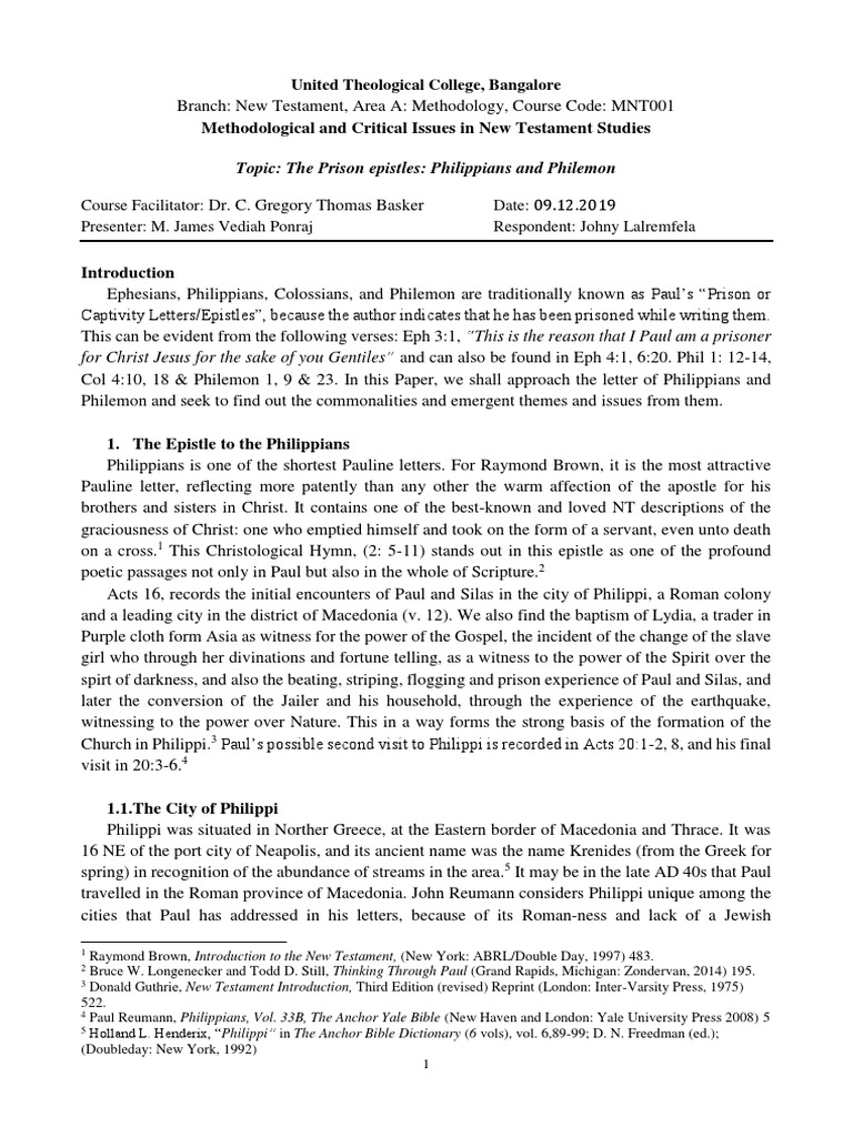 The Bonds of Affection An Analysis of Paul's Letters to the