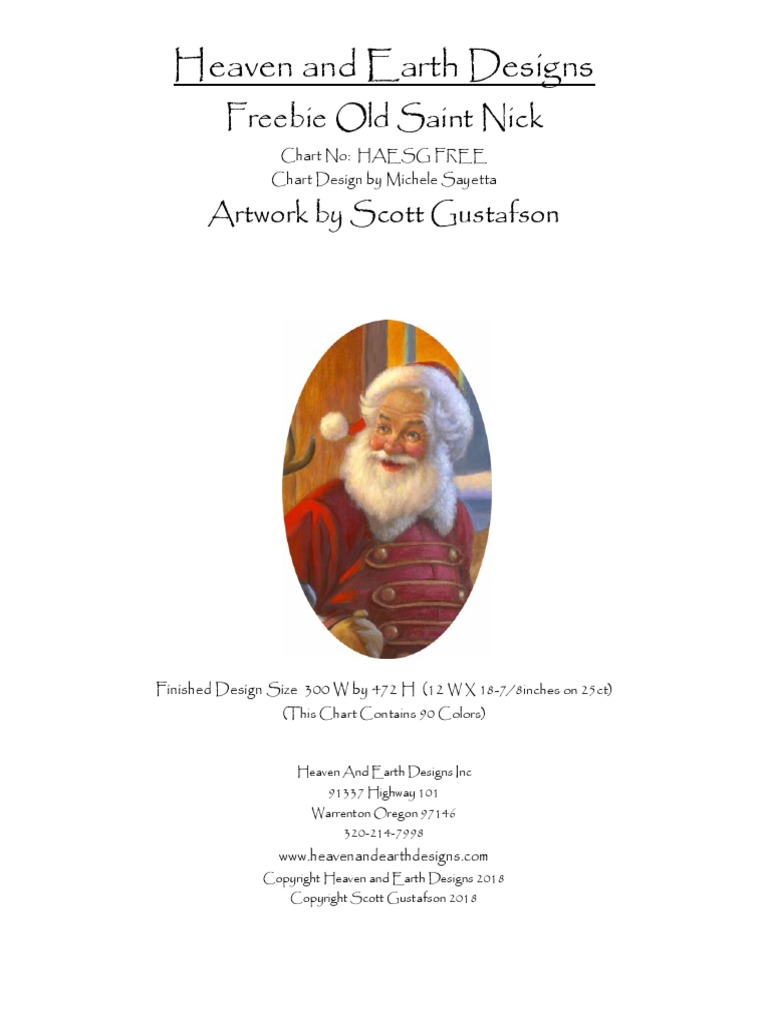 Freebie Old Saint Nick Chart Pack Pdf Textiles Nature