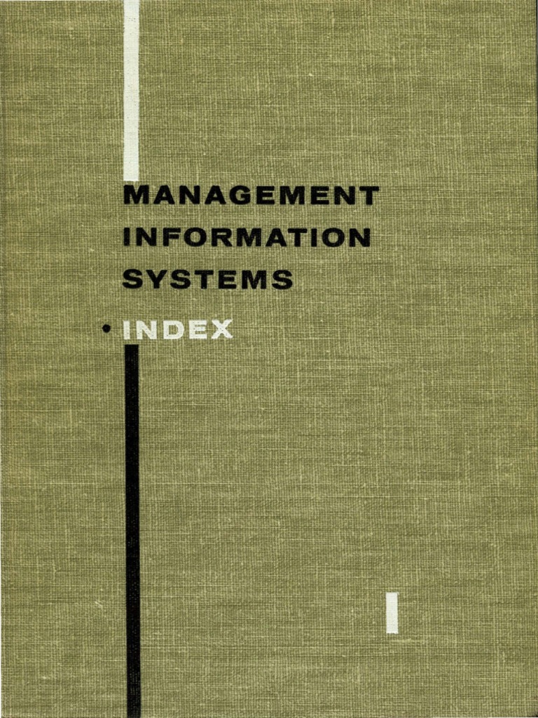 Management Information Systems Index 1962 PDF | PDF | Automation ...