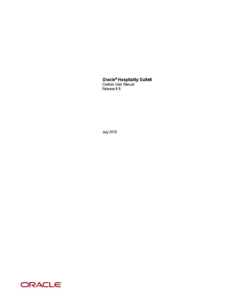 Suite8 Cashier Manual V8.9 PDF Html Menu