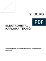 Ders Elektrometal Kaplama Tekni̇ği̇ Elektrometal Kaplamanin Temel Prensi̇pleri̇ Bölüm 2