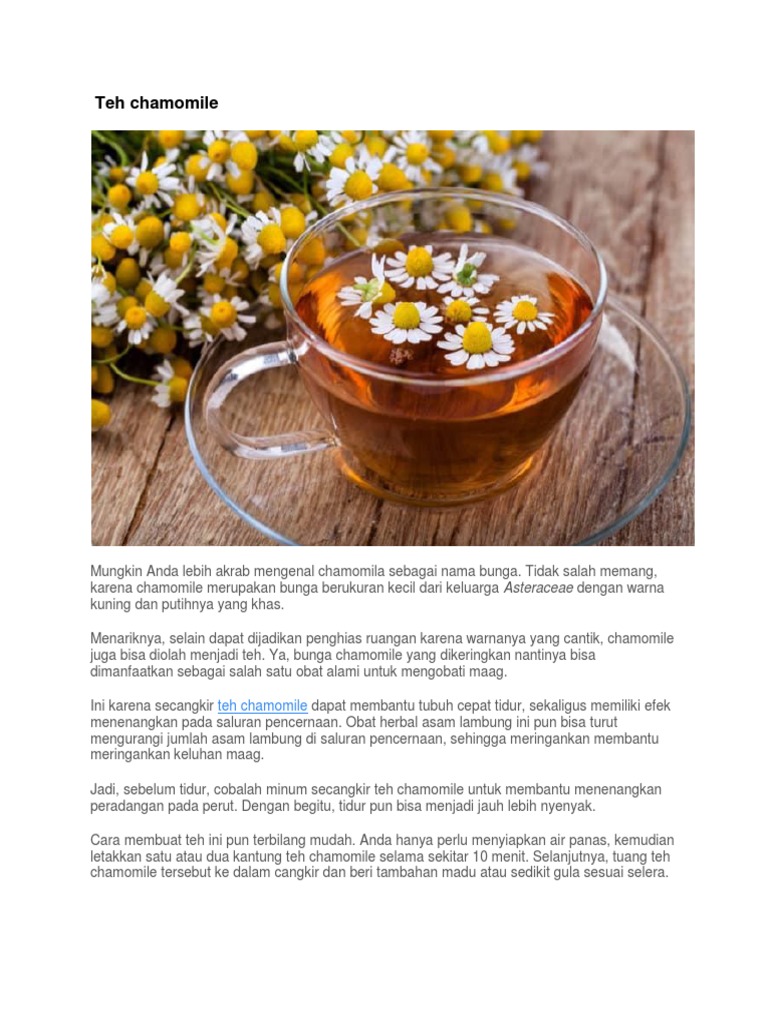 Manfaat dan Cara Minum Teh Chamomile | PDF | Kesehatan Holistik