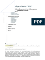 Jurisprudenta CEDO: Practica Judiciara, Hotarari Ale Curtii Europene A Drepturilor Omului