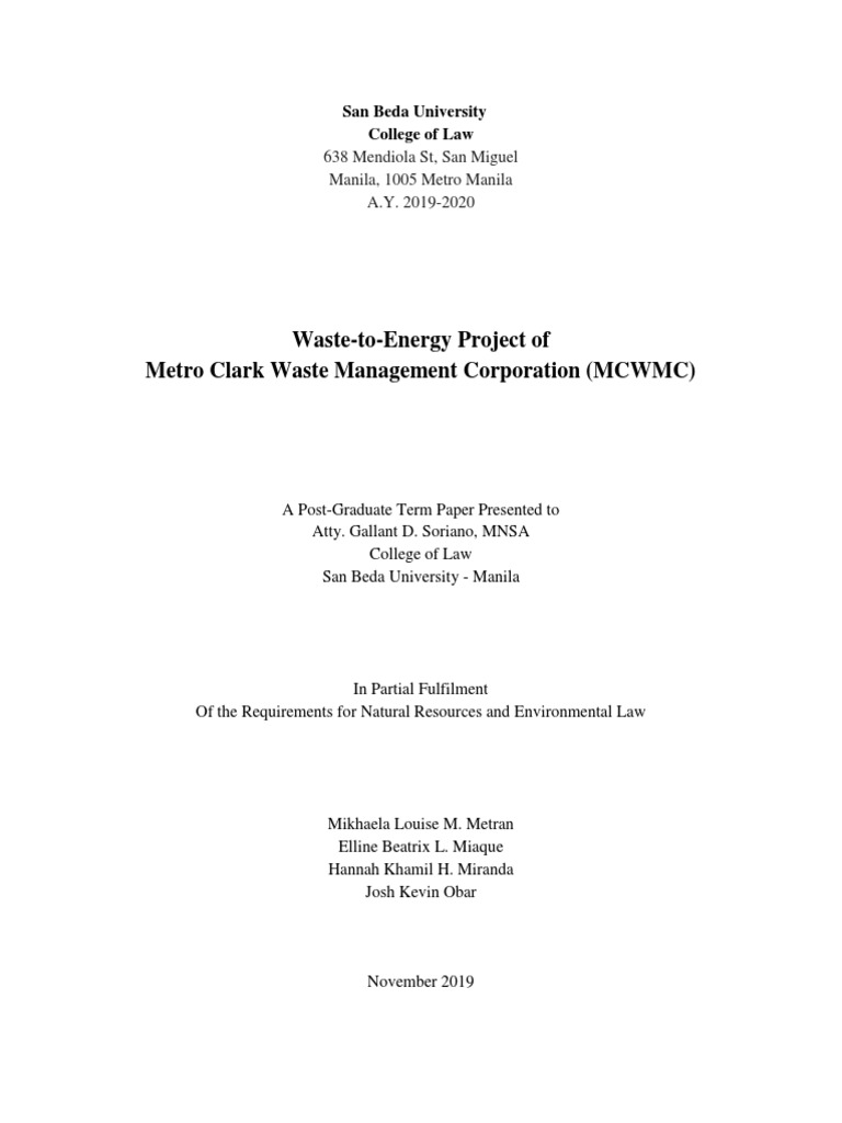 Solid Waste Management Act Final Paper PDF Waste Management