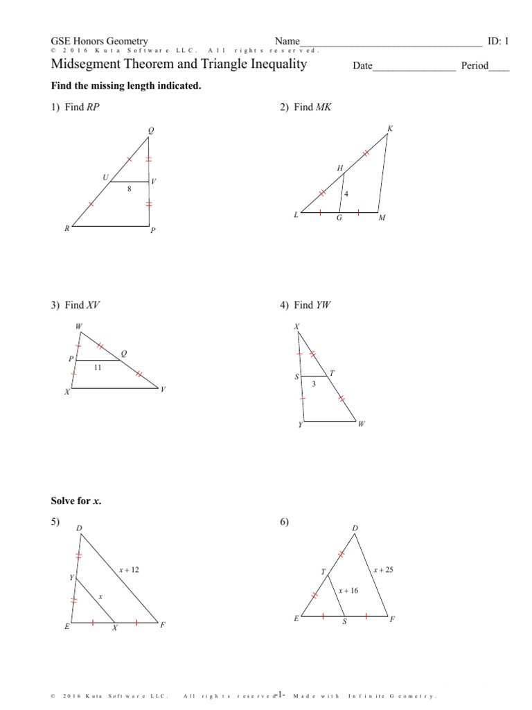 Kutasoftware Geometry Triangle Inequality Theorem Part 2 Youtube