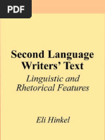 Download Second Language Writers Text - Linguistic and Rhetorical Features by Eli Hinkel by bryst SN44222456 doc pdf