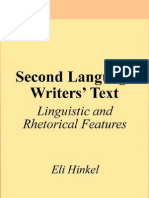 Download Second Language Writers Text - Linguistic and Rhetorical Features by Eli Hinkel by bryst SN44222456 doc pdf