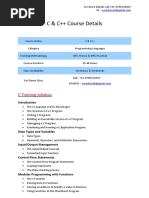 C C++ Course Syllabus