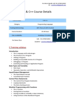 C C++ Course Syllabus