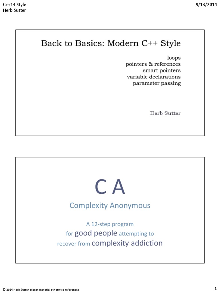 Basics! Essentials of Modern C++ Style - Herb Sutter - CppCon | PDF ...
