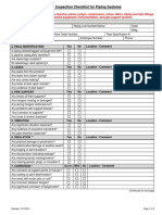 Visual Inspection Check List For Piping System PDF