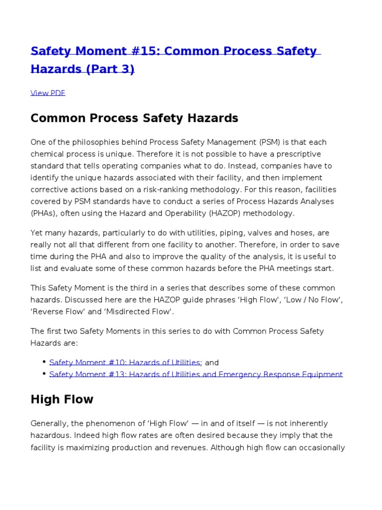 Common Process Safety Hazards: Part 3 | PDF | Pump | Corrosion