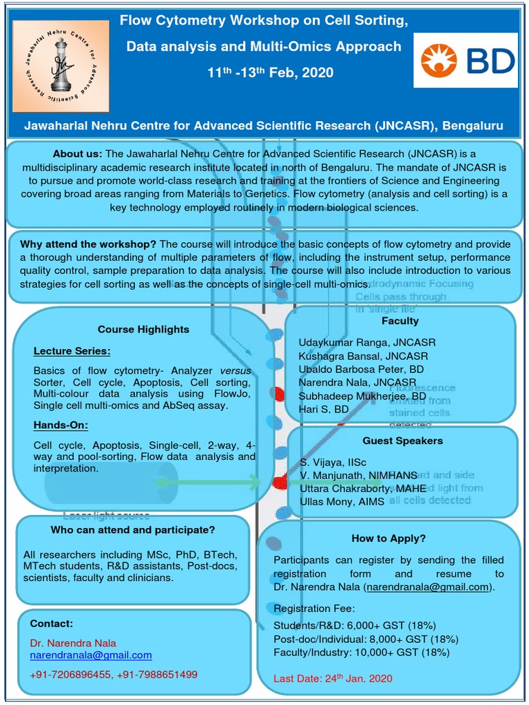 Flow Cytometry Workshop at JNCASR | PDF | Flow Cytometry | Cytometry