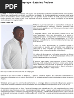 O novo fundo de emprego - Lazarino Poulson - CLUB-K ANGOLA - Notícias Imparciais de Angola