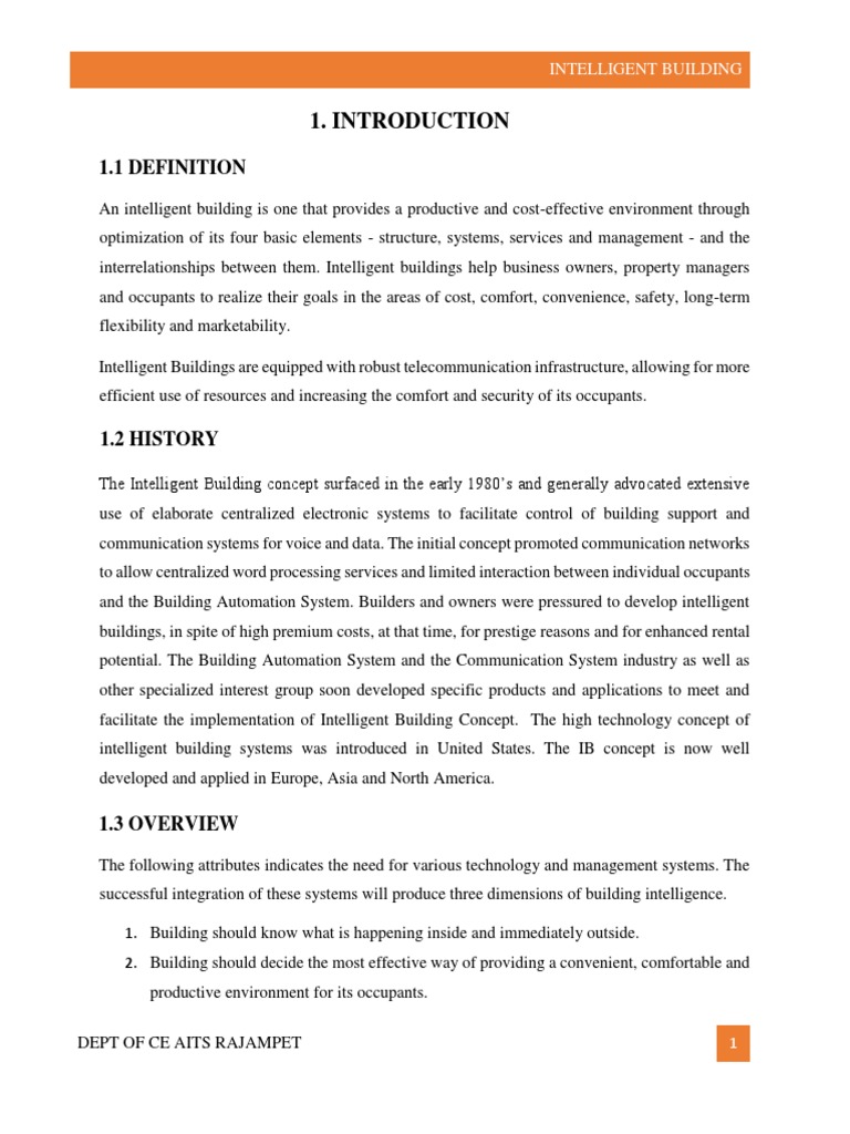 Intelligent Building Systems Overview | PDF | Building Automation ...