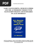 Early Manuscripts Church Fathers and The Authorized Version With Manuscript Digests and Summaries by Jack Moorman PDF