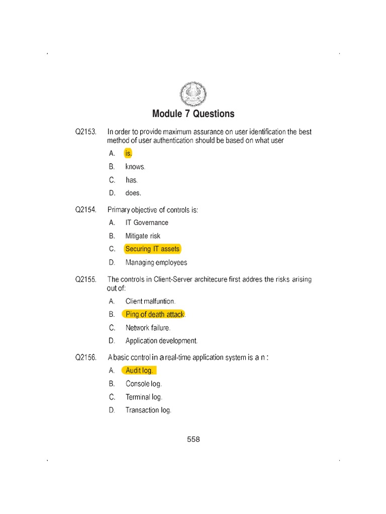 DISA MODULE WISE Questions7 PDF Computer Program Programming