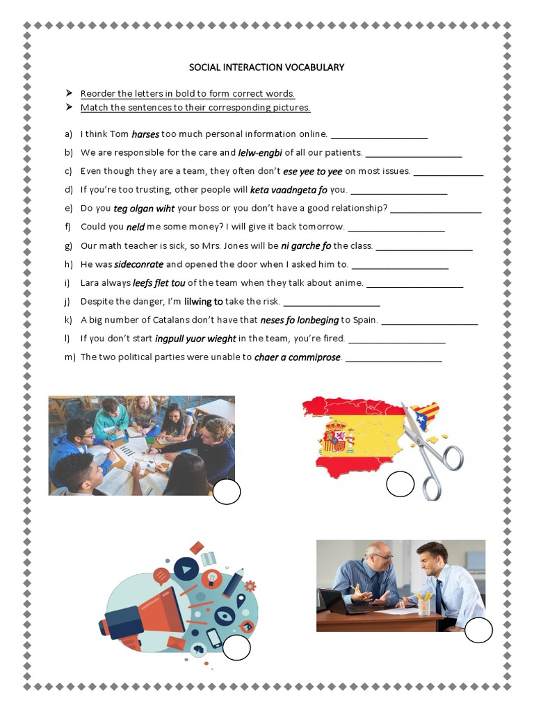 Social Interaction Vocabulary | PDF