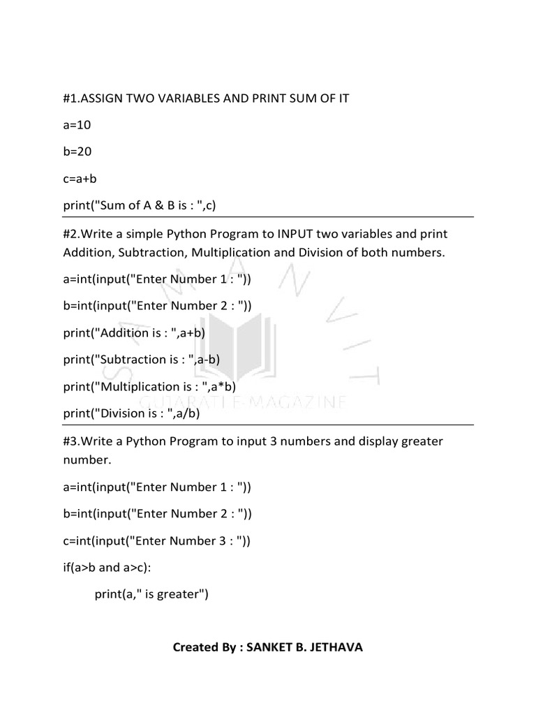 All Programs of Python PDF | Download Free PDF | Network Socket | Port ...