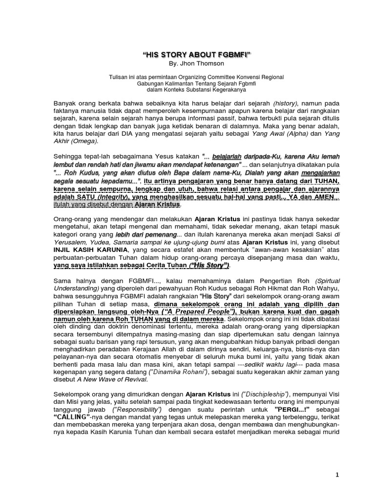 His Story About Fgbmfi | PDF