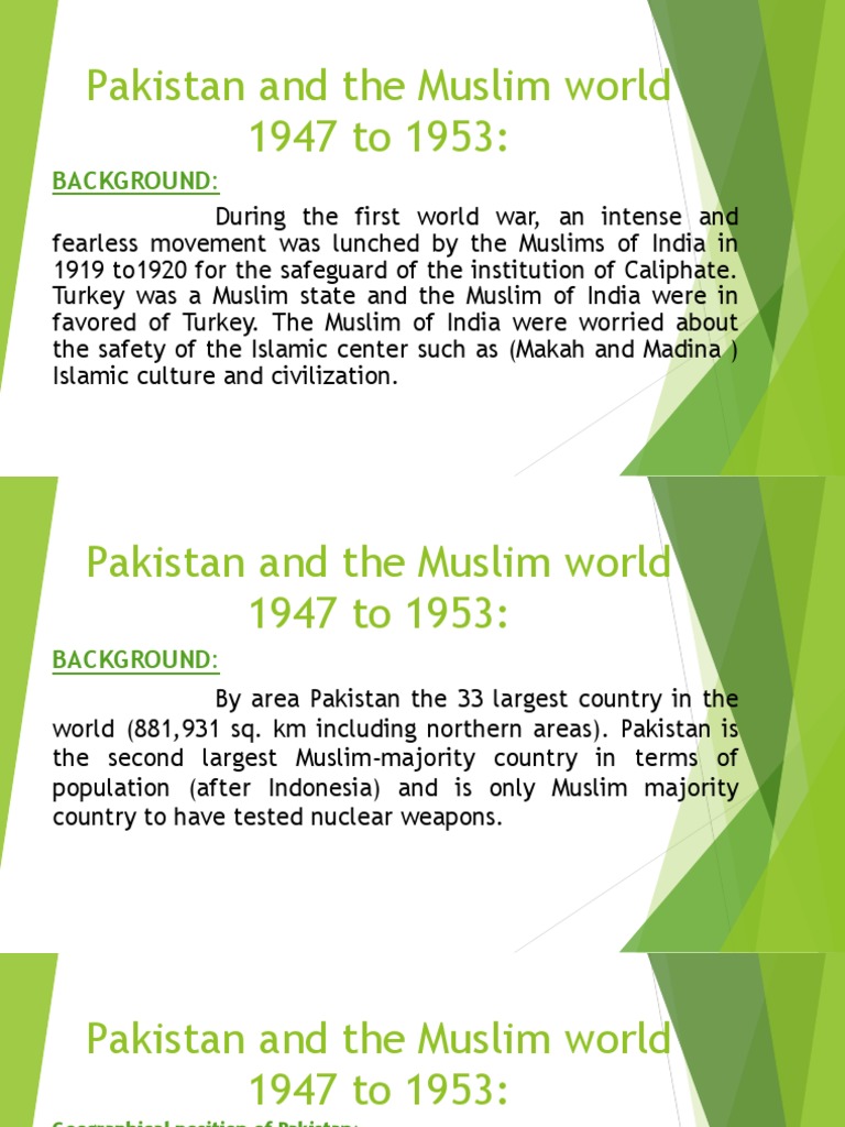 Pakistan's Role in the Muslim World (1947-1953) | PDF | Muslim World ...