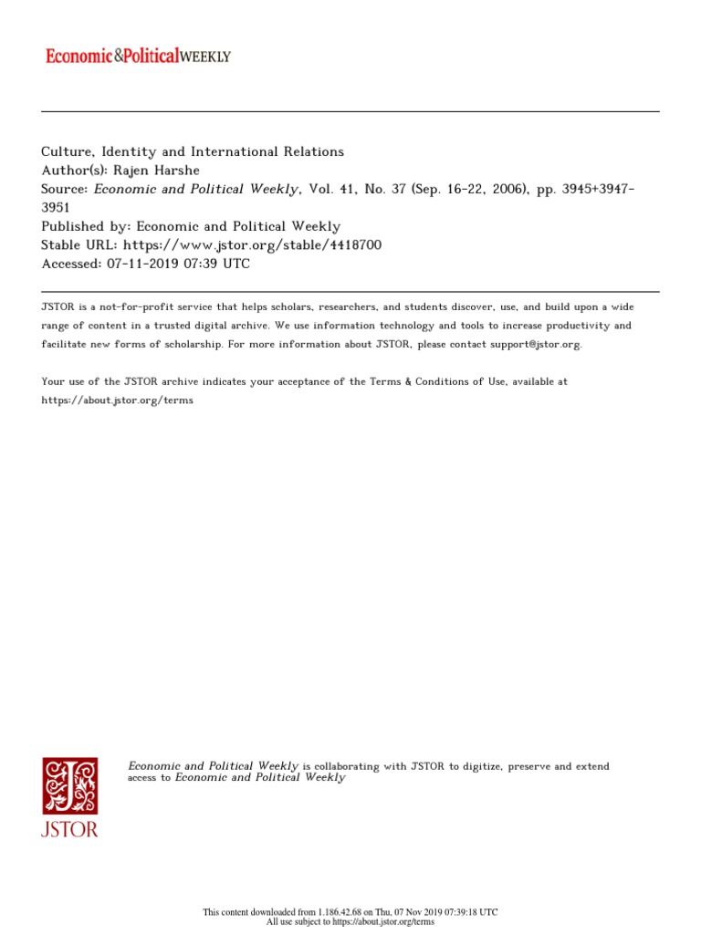Culture and Identity in Global Politics | PDF | Hegemony | Capitalism