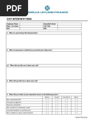 Exit Interview
