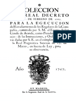 1767 Decreto para La Expulsion de Los Jesuitas