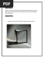Refractive Index of Different Liquids Using Hollow Prism | PDF | Prism ...
