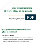 Why Gender Discrimination at Work Place in Pakistan