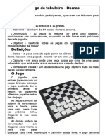 Regra Damas, PDF, Jogos de tabuleiro