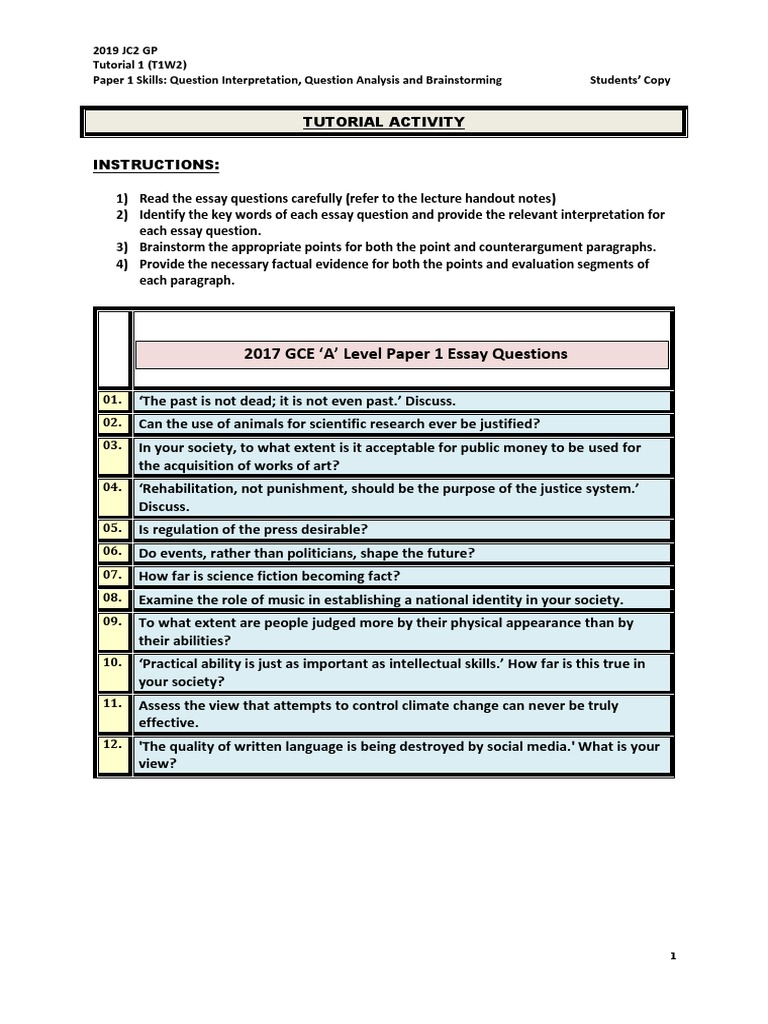 Grade 11 Business Essay Guidance 2019 | PDF | Essays | Question
