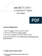 Lecture 10 - P1 Skills - Essay Question Types