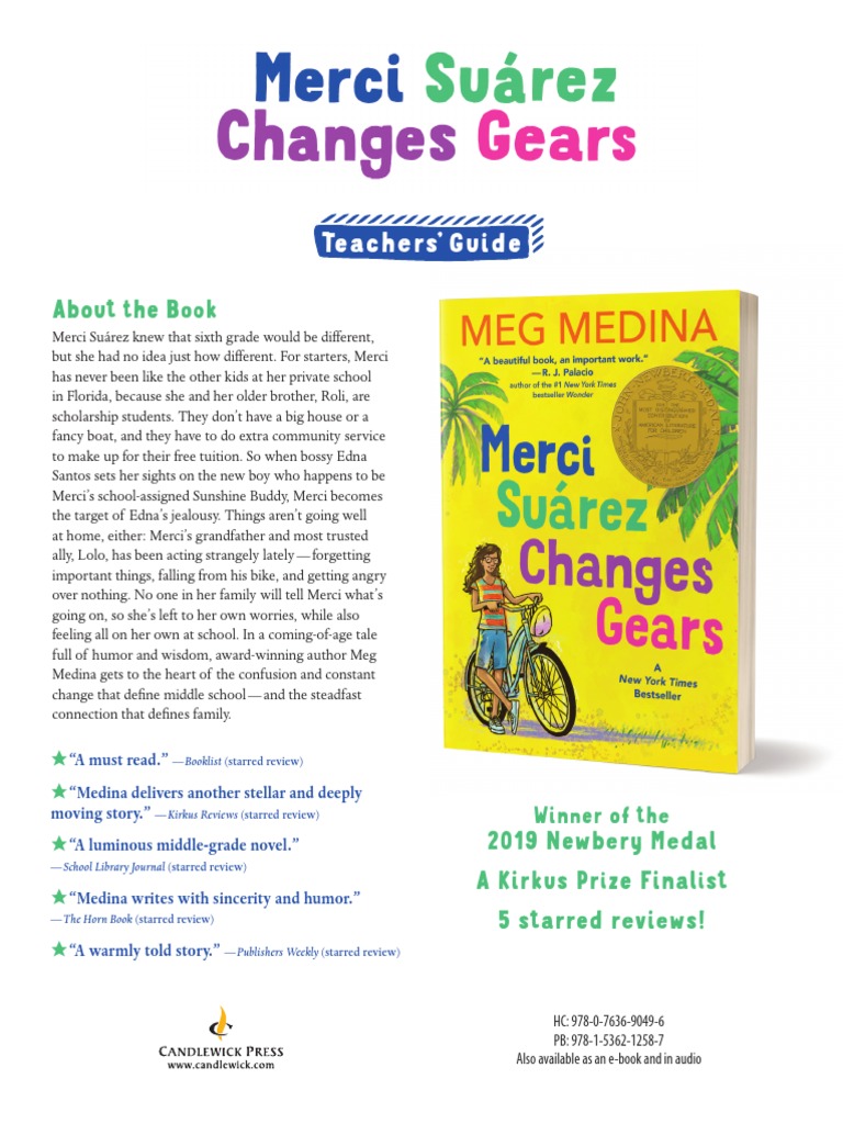 Merci Suárez Changes Gears by Meg Medina Teachers' Guide PDF