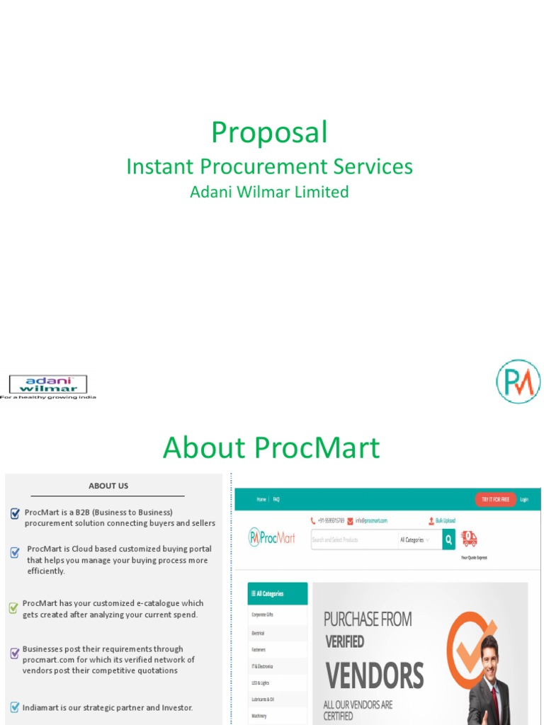 ProcMart: B2B Procurement Solutions | PDF | Procurement | Business