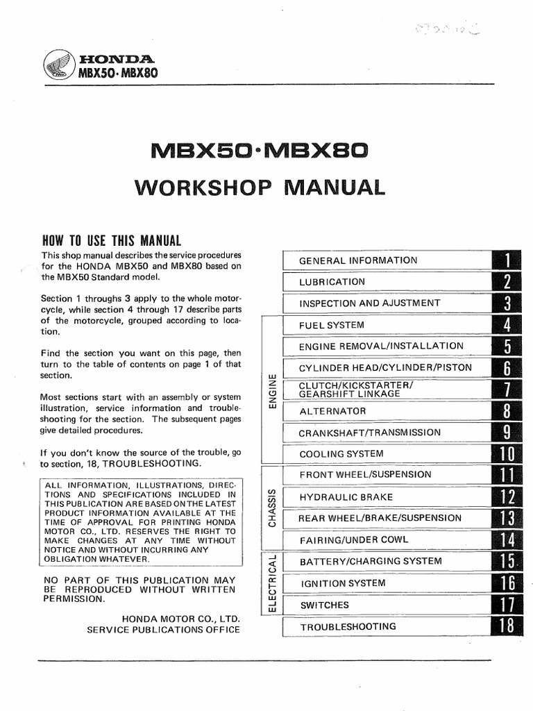 Honda MB MT MBX MTX 50 80 Manual PDF | PDF