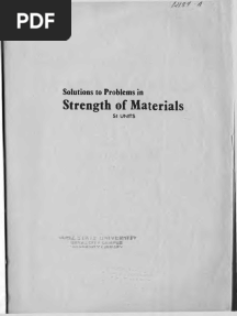 Solutions To Problem in Strength of Materials PDF